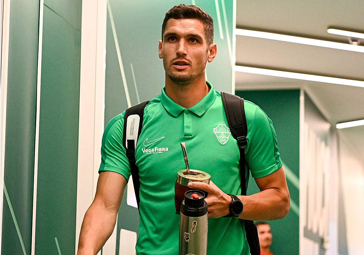 Matías Dituro, antes de un partido en el Martínez Valero.