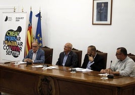 Josep Ramoneda, Vicent Grimalt, Benito Mestre y Joanmi Rafet, en la presentación.
