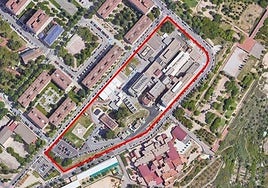 Parcela de la ampliación del Hospital Mare de Déu dels Lliris.