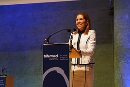 Nuria Oliver durante la entrega de los premios.