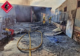 Imágenes del almacén calcinado.