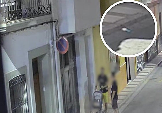 Imágenes de unos compradores de sustancias en el domicilio sospechoso y detalle de la droga lanzada a la calle desde la ventana.