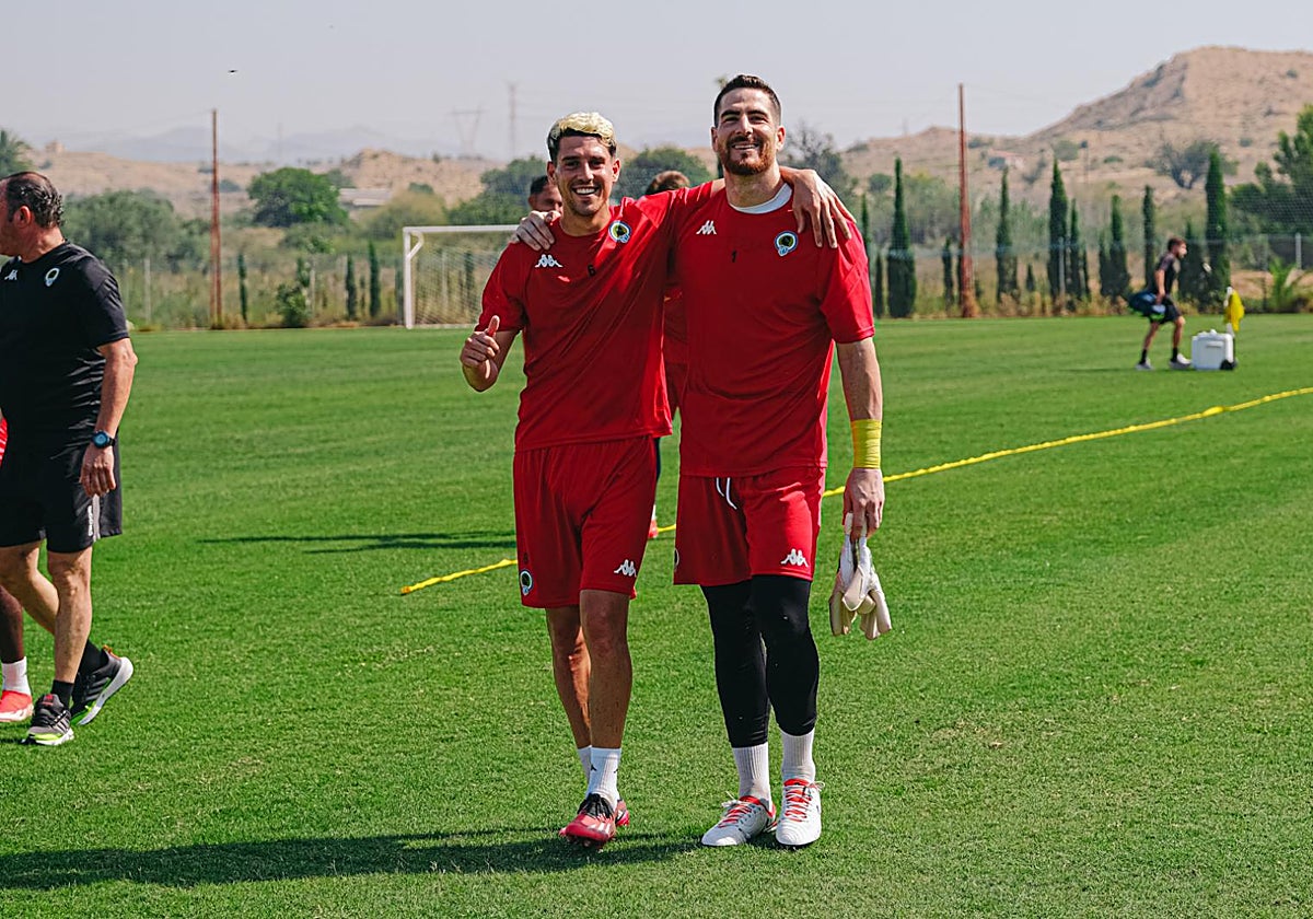 Roger Colomina y Carlos Abad, tras un entrenamiento en Fontcalent.
