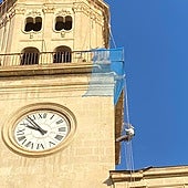 La instalación de redes en las torres del Ayuntamiento de Alicante se alargará hasta este lunes