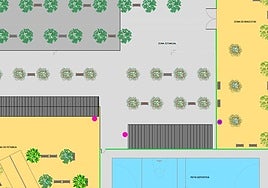 Boceto de la actuación en el parque.