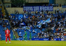 Sector de la afición del Hércules donde se registraron los incidentes.