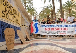 Manifestación de los comerciantes.