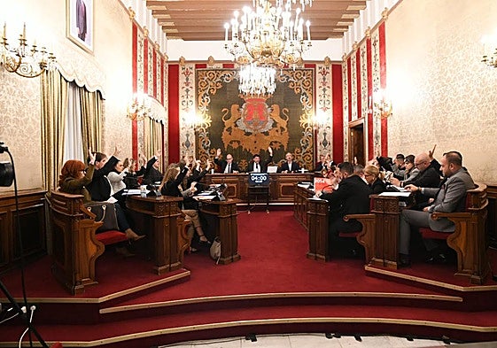 Votación en el pleno municipal de Alicante.