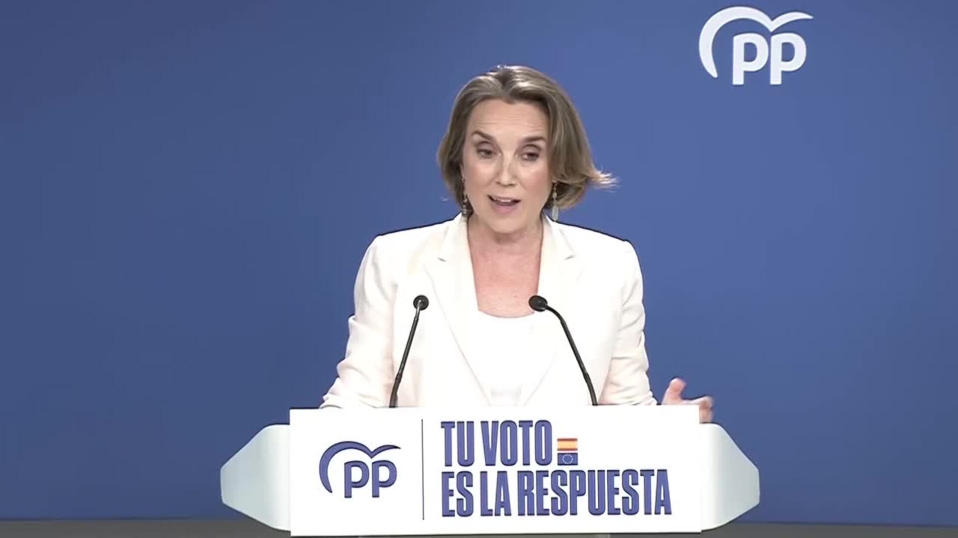 Gamarra ve una "censura de los españoles a Sánchez", al que pide "ser consecuente"