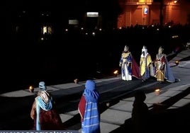 Los Reyes Magos, en la plaza de España de Alcoi.