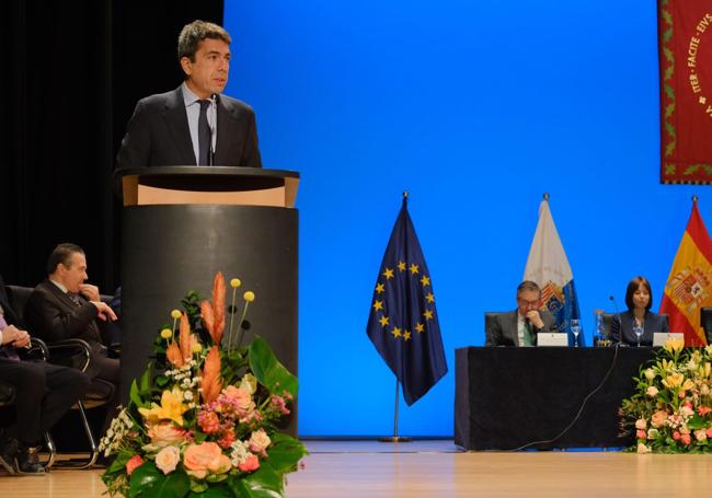 El president Carlos Mazón este lunes en la UA.