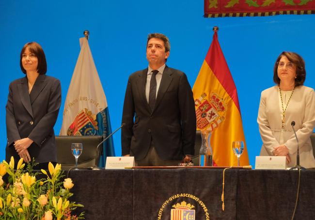 La ministra Morant, el president Mazón y la rectora Navarro.