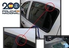 Uno de los vehículos dañados por esta ola de robos en Alcoi.