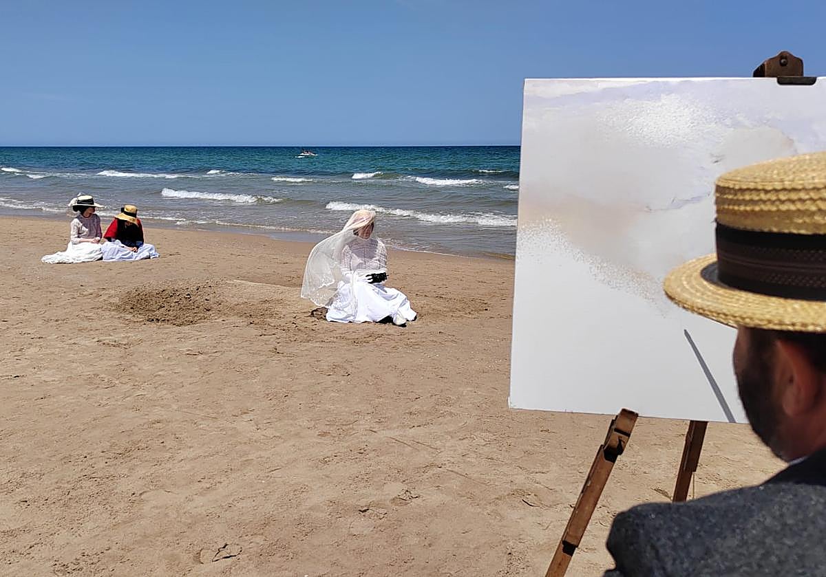 Recreación de 'Instantánea de Biarritz' de Sorolla.
