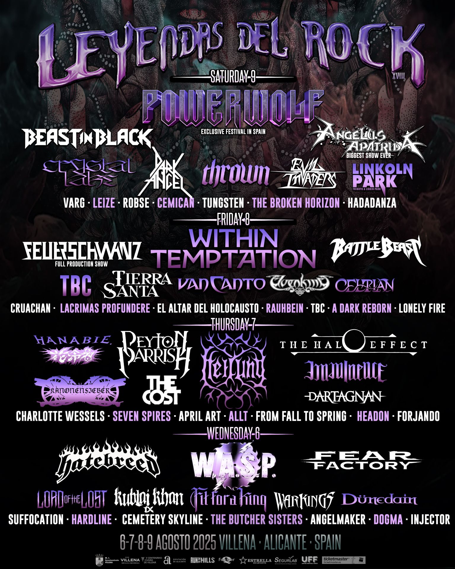 Cartel definitivo del festival Leyendas del Rock.
