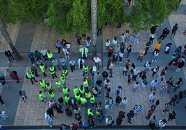 Simulacro en la biblioteca de la Universidad de Alicante.