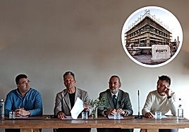 Los hermanos Del Barrio, de izquierda a derecha: José María, Héctor, Emilio y Antonio/Obras del Béton Brut.