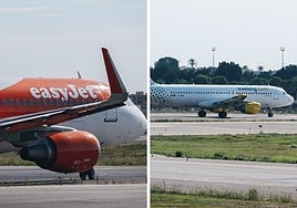 Aviones de EasyJet y Vueling en el aeropuerto de Alicante-Elche.
