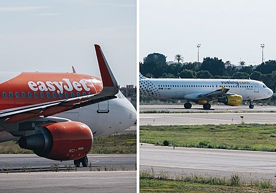 Aviones de EasyJet y Vueling en el aeropuerto de Alicante-Elche.