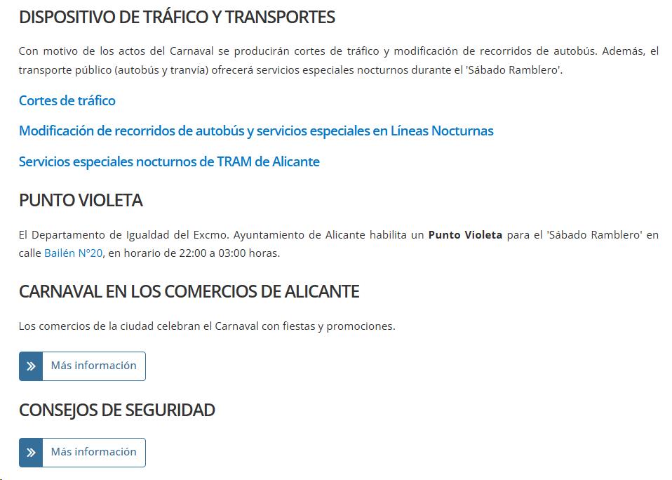 Web municipal con los consejos de seguridad ante emergencias.
