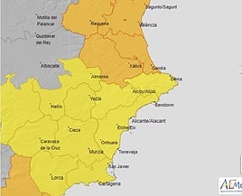 Aviso amarillo de la Aemet.