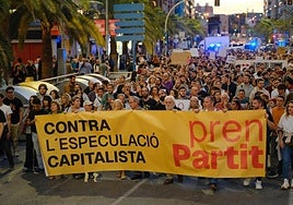 Manifestación por la vivienda en octubre en Alicante.
