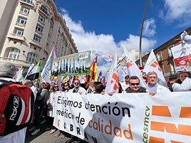 Médicos alicantinos en la protesta de este sábado en Madrid.
