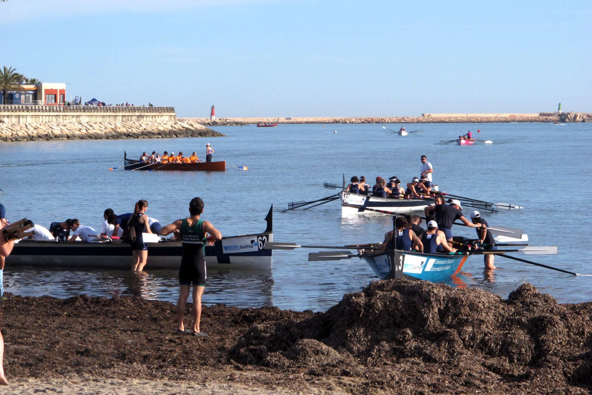 Dénia celebra la novena regata de la Liga Suma de remo de banco fijo