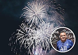 Castillo de fuegos artificiales y Pedro Luis Sirvent.