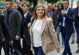 La delegada del Gobierno en la Comunitat Valenciana, Pilar Bernabé, a su llegada este lunes a los juzgado de Valencia.