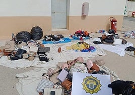 Productos decomisados durante la operación.