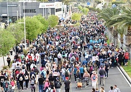 Romeros de camino a la Santa Faz.