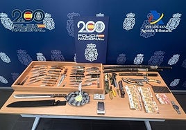 Material decomisado a la organización criminal.