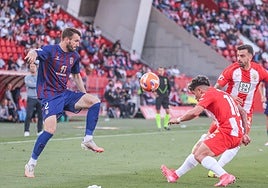 Imagen del Almería-Eldense que terminó con debacle (5-0).