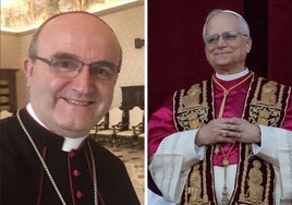 José Ignacio Munilla (derecha) y el Papa León XIV.