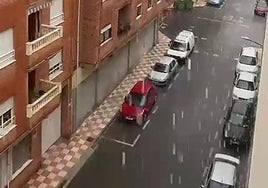 Granizo en el interior de la provincia de Alicante.