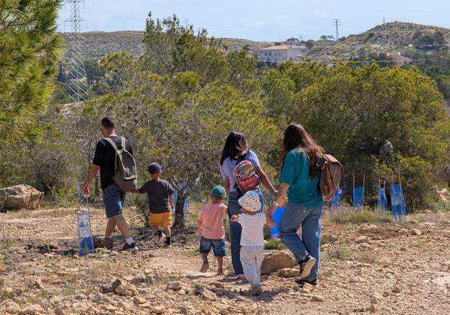 Voluntarios en la reforestación de Orgegia.