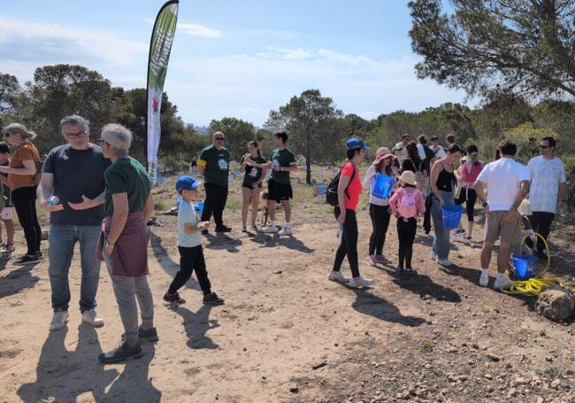 Voluntarios en la reforestación de Orgegia.