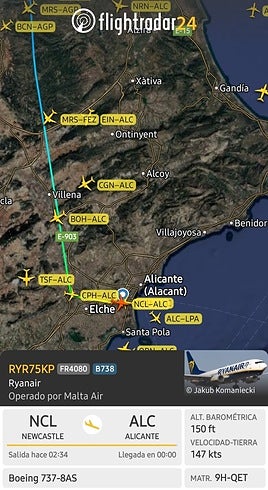 Los controladores aéreos acortan la ruta para atender la emergencia.
