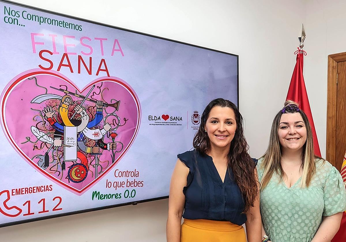 Las concejalas de Salud y Juventud, en la presentación de la campaña.