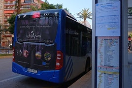 Autobuses durante la huelga de este jueves.