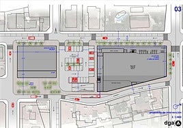 Plano donde se va a ubicar el nuevo supermercado Consum.