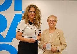 Catalina Iliescu, Vicerrectora de Cultura, Deporte y Extensión Universitaria de la UA, junto a María Asunción Amorós Marco, Vicerrectora de Cultura, Igualdad y Diversidad de la UMH, en el foro celebrado por TodoAlicante en Fundación Mediterráneo.