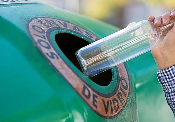 Reciclaje de vidrio.