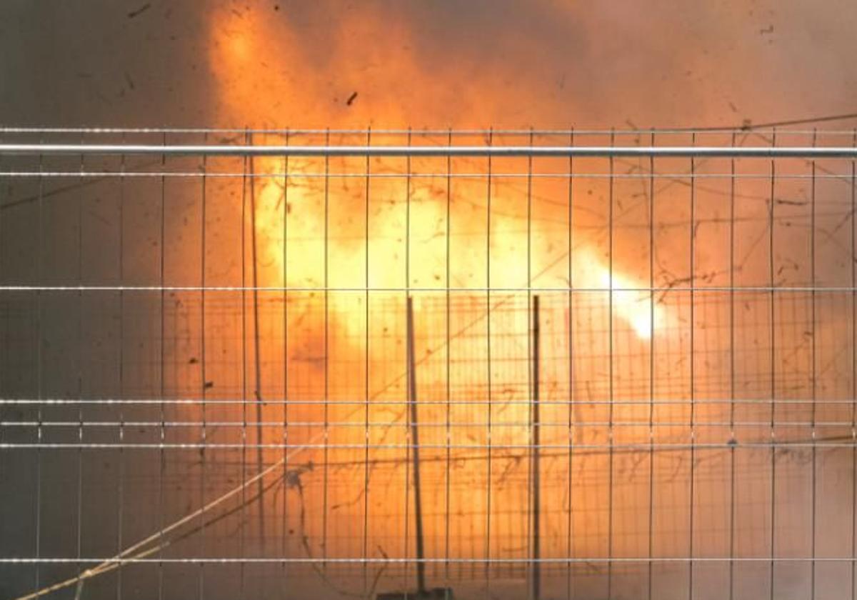 Archive image of a mascletà display.