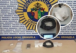 Material decomisado al detenido durante el registro del vehículo.