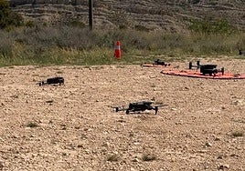 Drones durante el simulacro realizado en San Vicente.