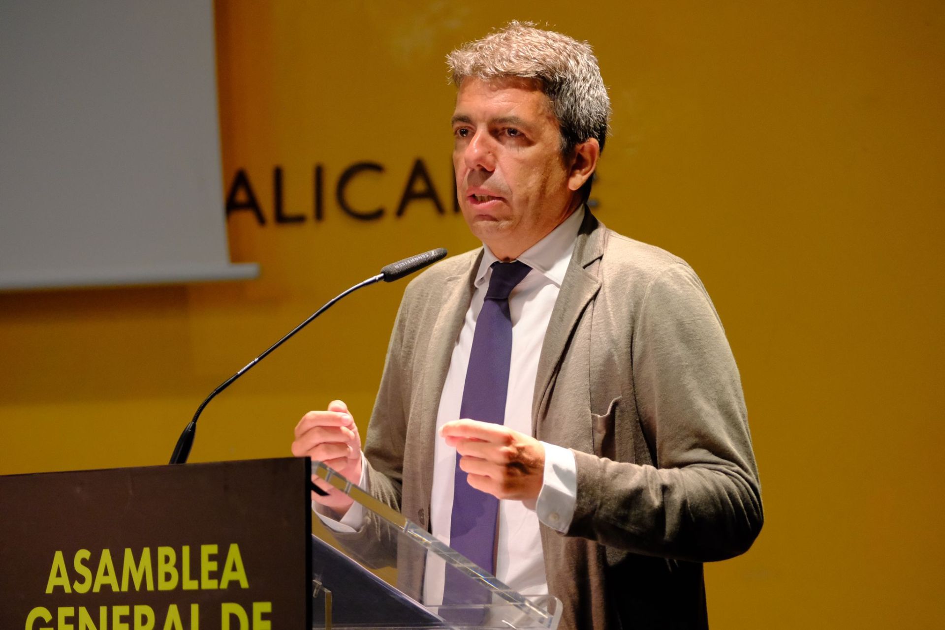 The president of the Generalitat, Carlos Mazón, during the Ineca assembly.
