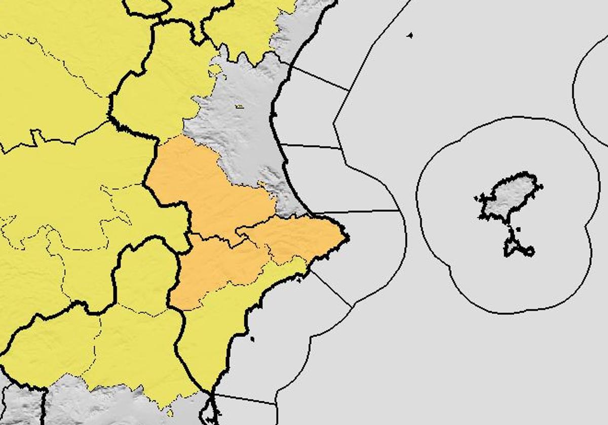 Mapa de los avisos por lluvias este martes.