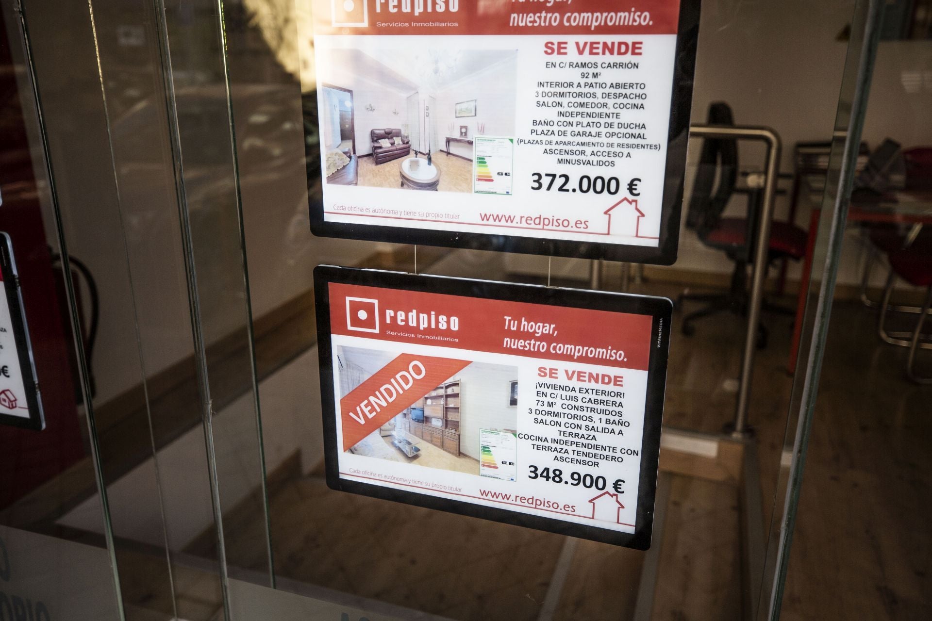 Real estate advertisements in an agency.